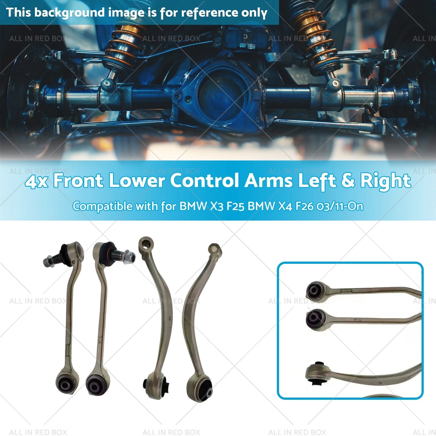 4x Front Lower Control Arms for BMW X3 F25, X4 F26 (2011 - Present)
