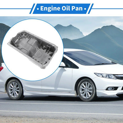 Engine Oil Pan for Honda Prelude Base Aluminum Alloy Silver Tone (1997-2001)