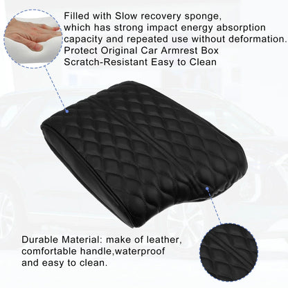 Armrest Cushion Cover for Hyundai Palisade 2020-2022 - Faux Leather Black