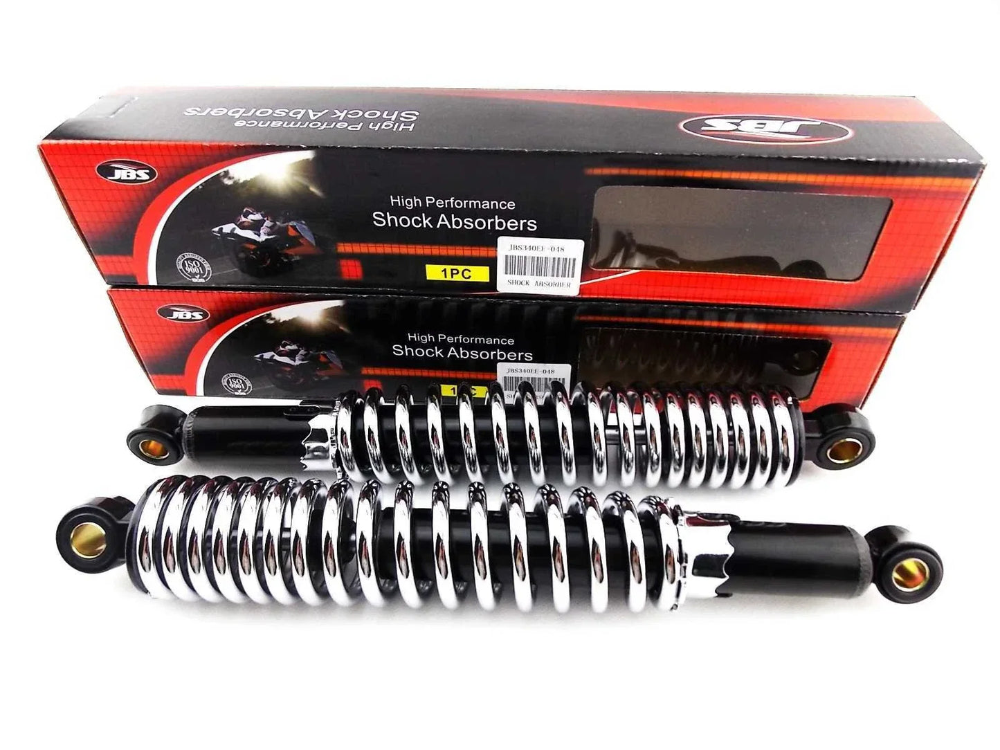 340mm JBS Black/Chrome Rear Shock Absorbers for Triumph Hinckley Bonneville
