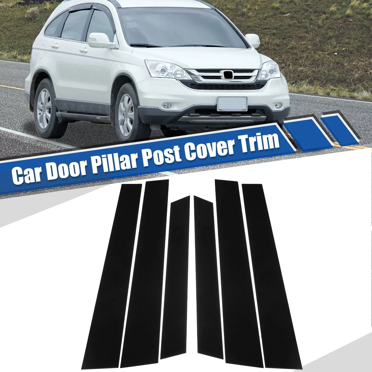 Glossy Black Car Door Window Pillar Post Covers for Honda CR-V (2007-2011)