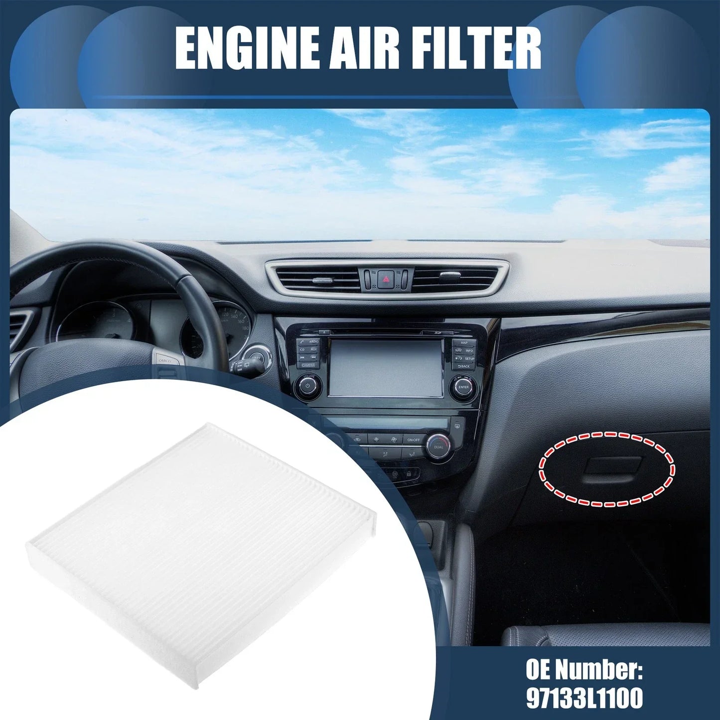 Engine Air Filter for Hyundai Elantra 2021-2023 (1 x White)