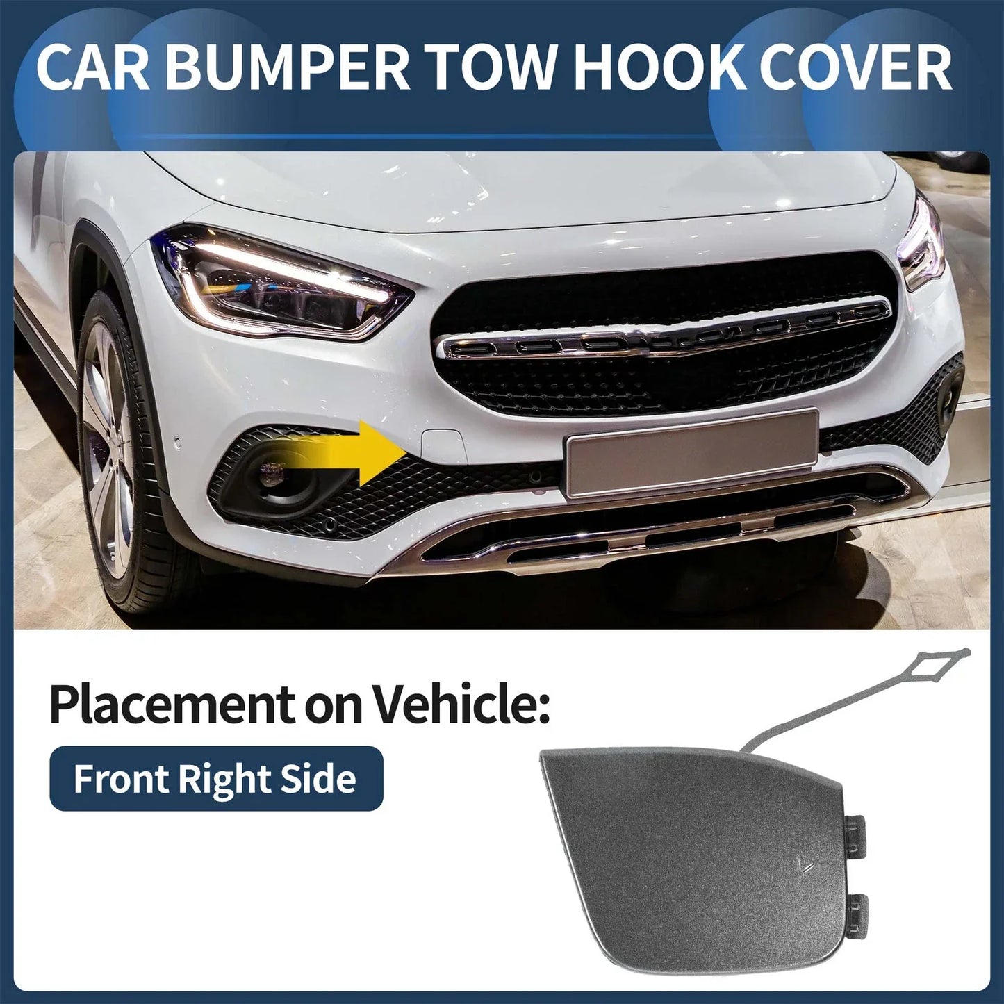 Front Bumper Tow Hook Cover for Mercedes-Benz W247 (2019-2023) Mountain Gray