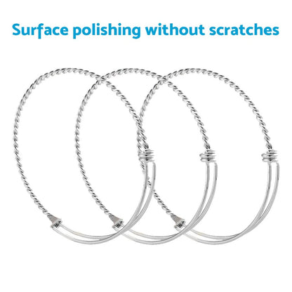 10PCS 2.5" Stainless Steel Adjustable Bangle Bracelets