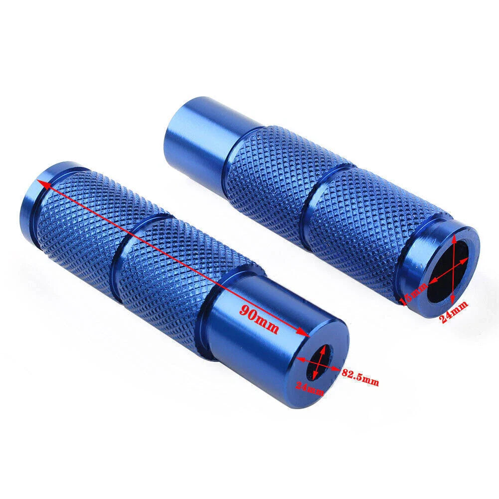 CNC Universal Motorbike Foot Pegs Rear Set Pedals - Blue