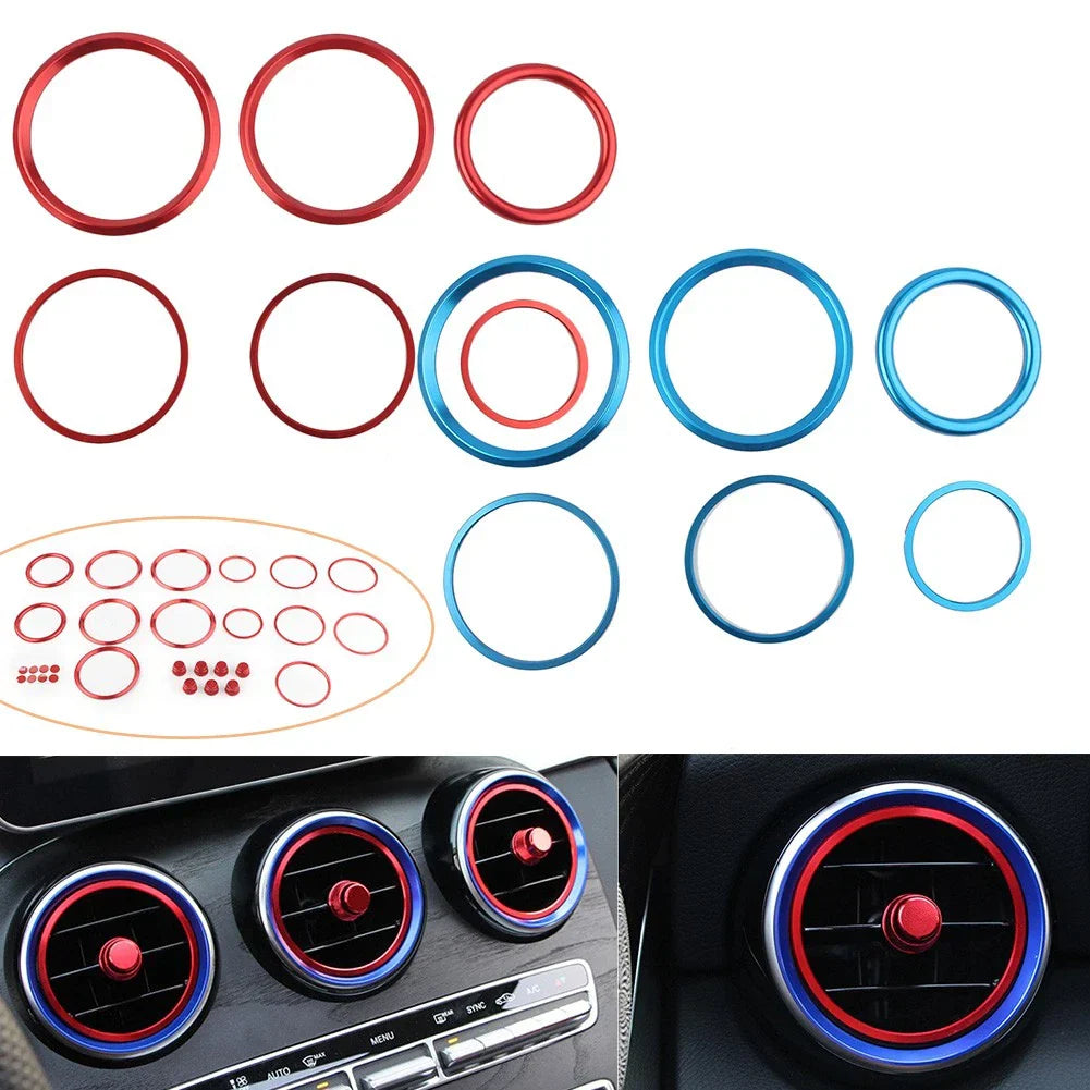 21X AC Vent Outlet Ring Sticker Chrome for Benz GLC260 (2016-2023)