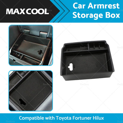 Armrest Storage Center Console Tray Box for Toyota Fortuner Hilux (2005-2023)