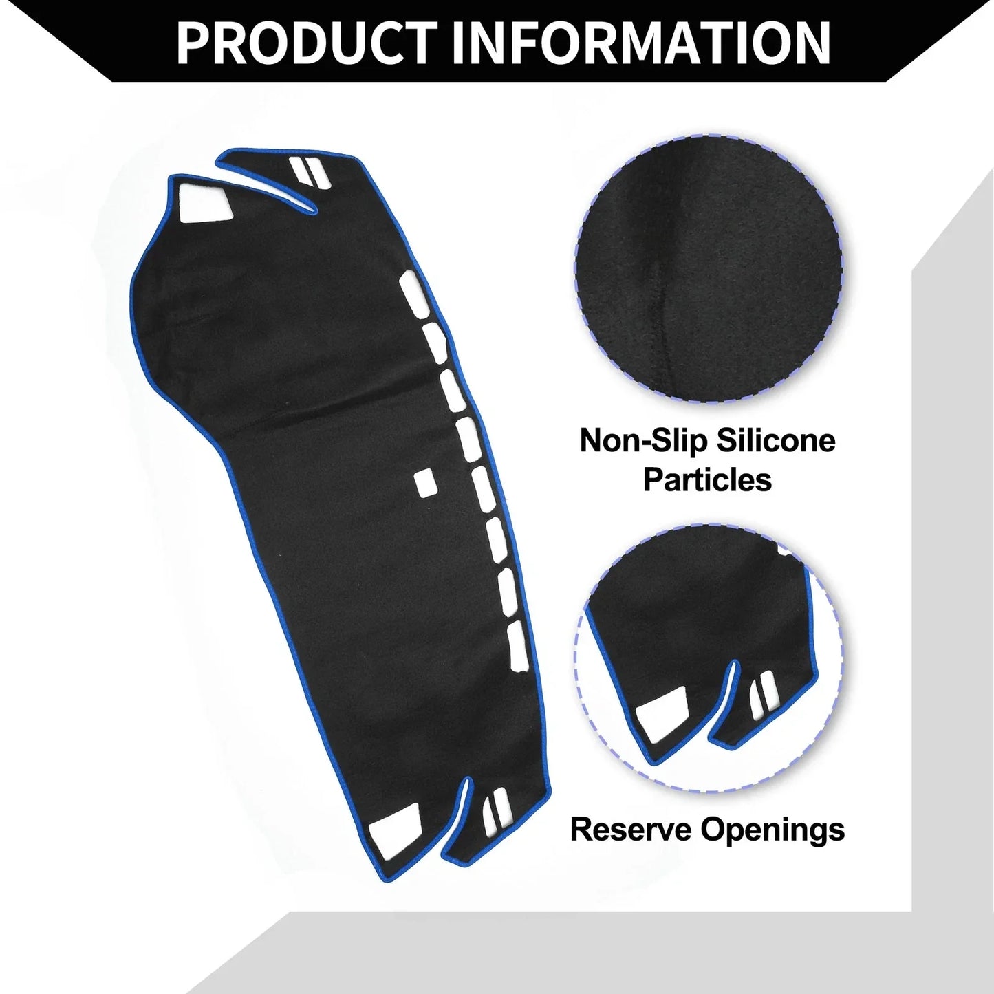 Dashboard Cover Mat for Honda Odyssey 2022-2024 Protector Black Blue 1 Set