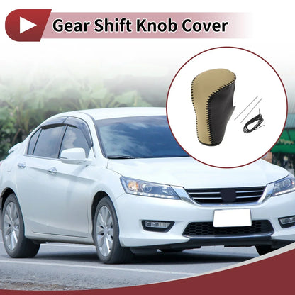 Gear Shift Knob Cover for Honda Accord 2008-2012 Black Beige Leather