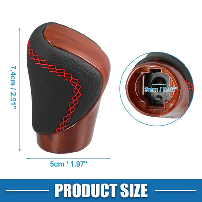 Wood Grain Gear Shift Knob Cover for Lexus - Red Thread Perforated (2010-2023)