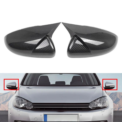 Carbon Fiber Black Side Mirror Cover Caps for VW Golf MK6 (2009-2013)