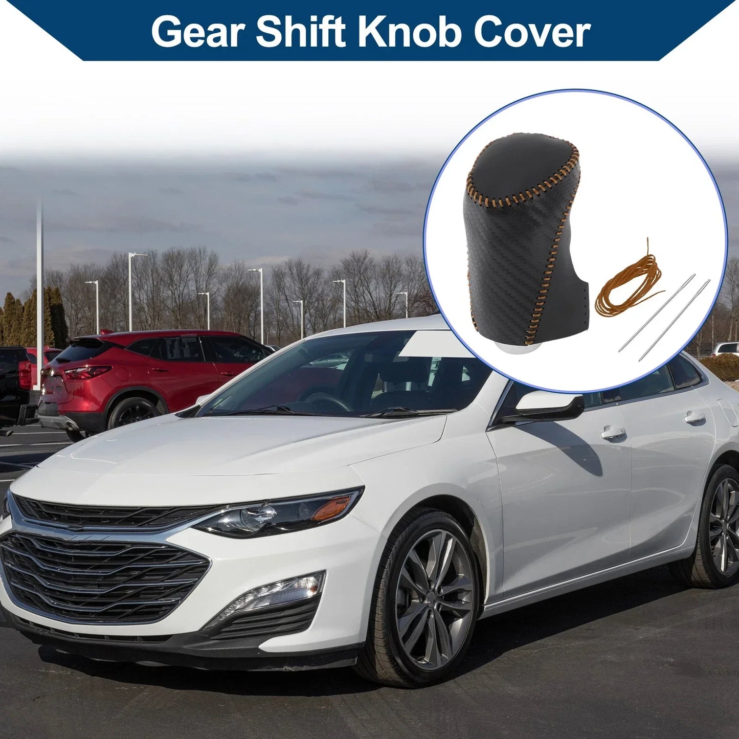 Gear Shift Knob Cover for Chevrolet Equinox Black Carbon Fiber (2010-2017)
