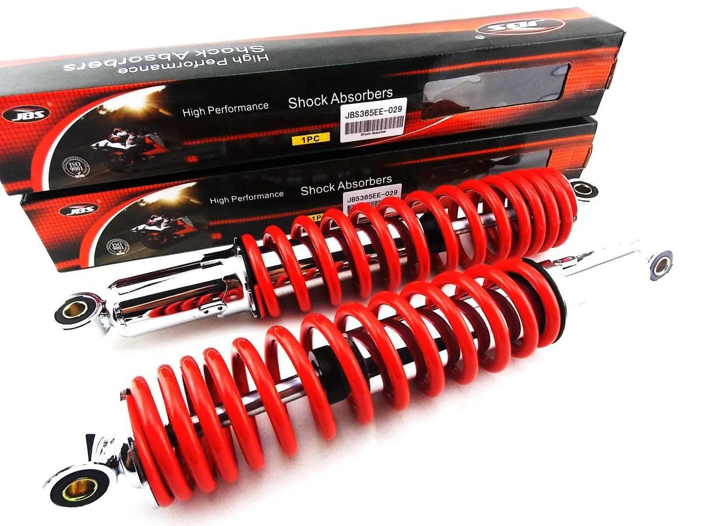 365mm JBS Red/Chrome Shock Absorbers for Honda MT250 Elsinore (1973-1976)