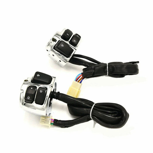 1" Chrome Handlebar Switch + Wiring Harness for Harley Sportster