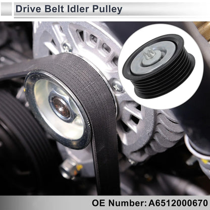 Drive Belt Idler Pulley for Mercedes-Benz Sprinter (2014-2022) Black