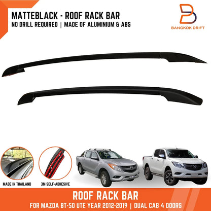 Matte Black Aluminium Roof Rack Bar for Mazda BT-50 Ute (2012-2019)