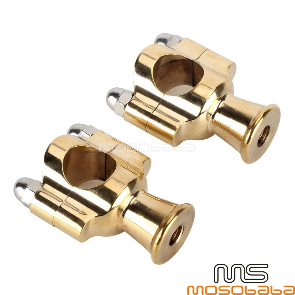Brass 1" Handlebar Riser Clamp Mount for Chopper Bobber Cafe Racer