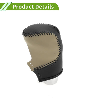 Car Gear Shift Knob Cover for Honda Civic 2022-2024 Black Beige Faux Leather