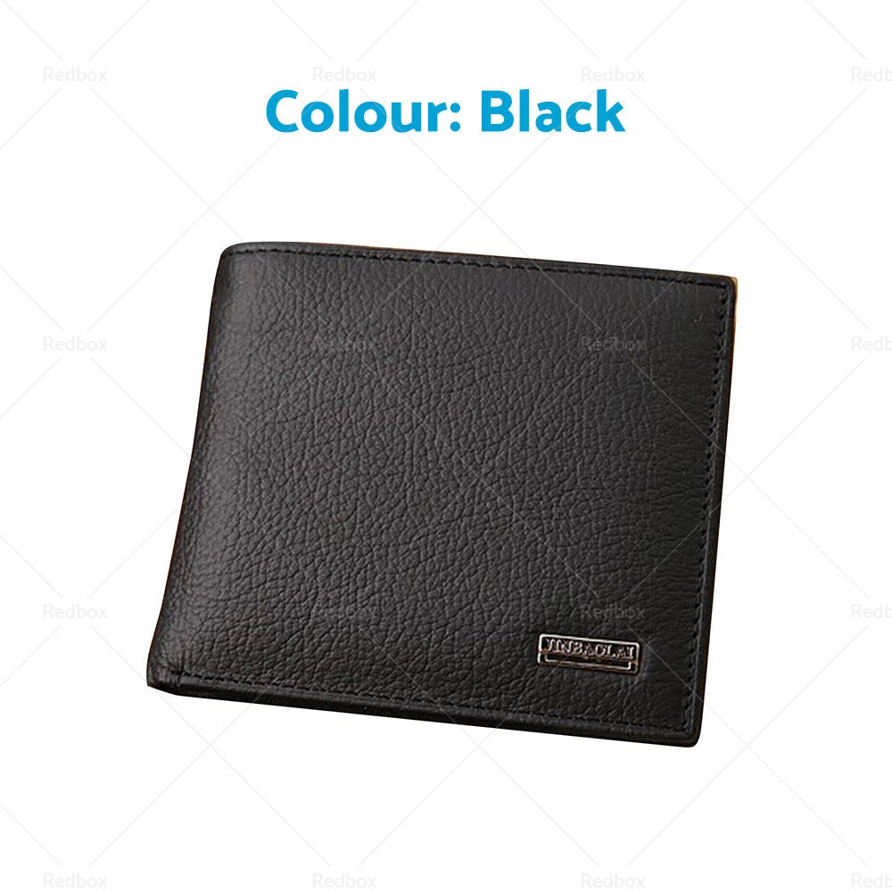 Leather Wallet for Black/Brown Mens Cowhide Coin Purse with Card Slots