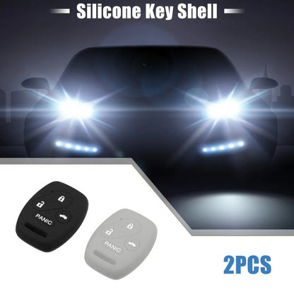Smart Key Fob Cover for Honda Accord Civic CR-V Pilot Black Gray (2 x)