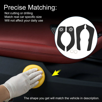 Car Door Anti Kick Pad Sticker Protector for Honda CRV (2012-2016) Black 1 Set