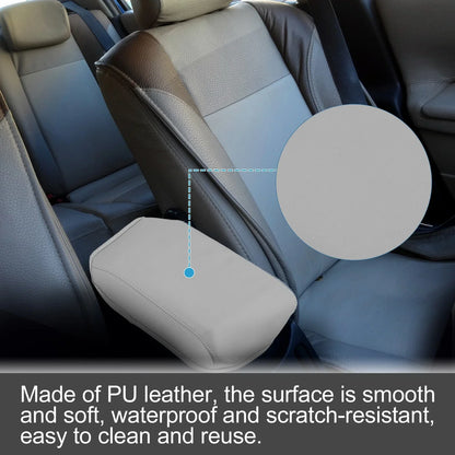 Car Center Console Armrest Cover for Honda Civic 2012-2015 Faux Leather Gray