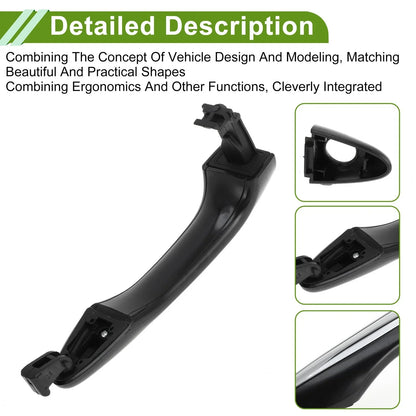 Exterior Door Handle for Hyundai (2015-2020) - Black Silver Tone Front Left