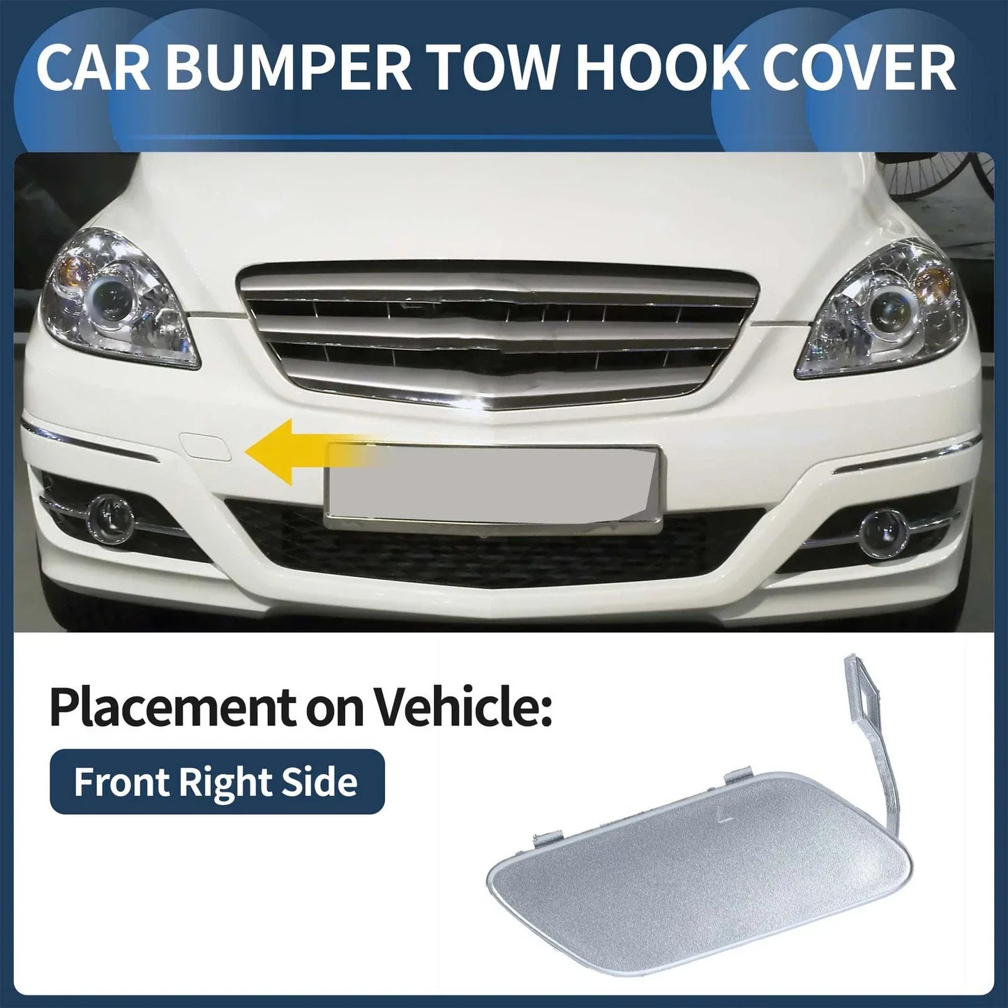 Front Bumper Tow Cover for Mercedes-Benz A-Class (2005-2012) - Landline Blue
