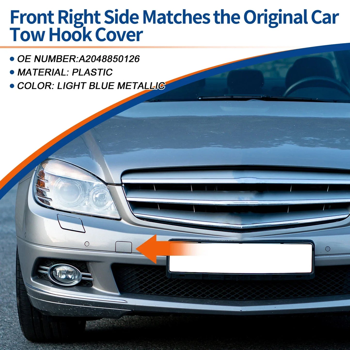 Front Car Bumper Tow Hook Cover for Mercedes-Benz C-Class (2008-2011)