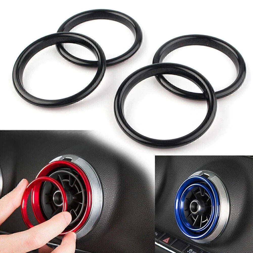 Black Air Conditioning Control Knob Ring Cover Trim for Audi A3/S3 Q2L (2012-2019)
