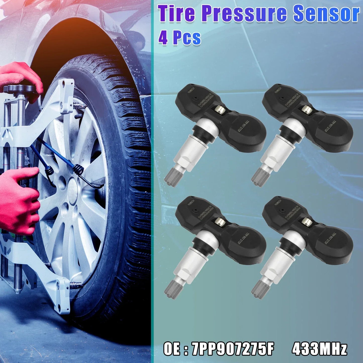 4 x Tire Pressure Sensors TPMS 433MHz for Porsche Audi VW (2010-2023)