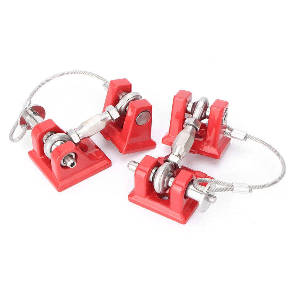 Hood Catch Lock Latches Kit Red/Chrome for Jeep Wrangler JK (2007-2017)