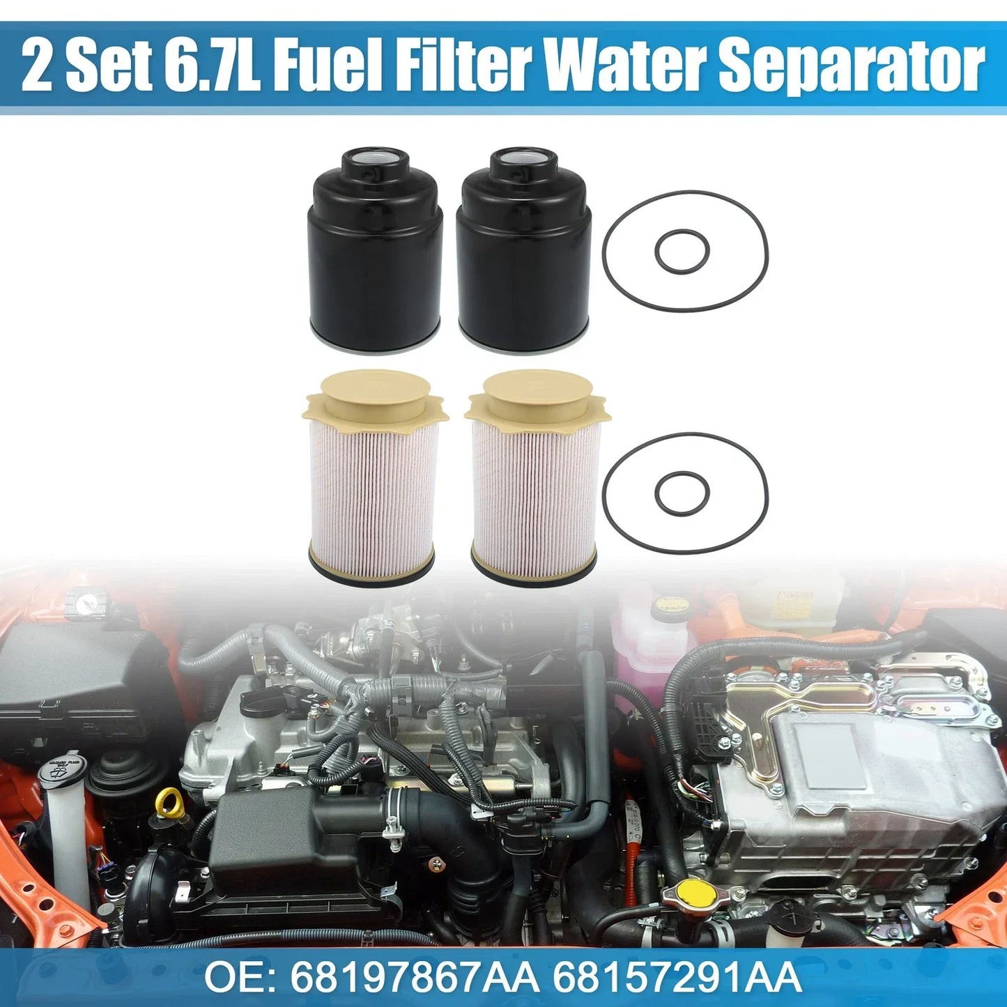 6.7L Fuel Filter Water Separator for Dodge Ram 2500 3500 4500 5500 (2007-2023)