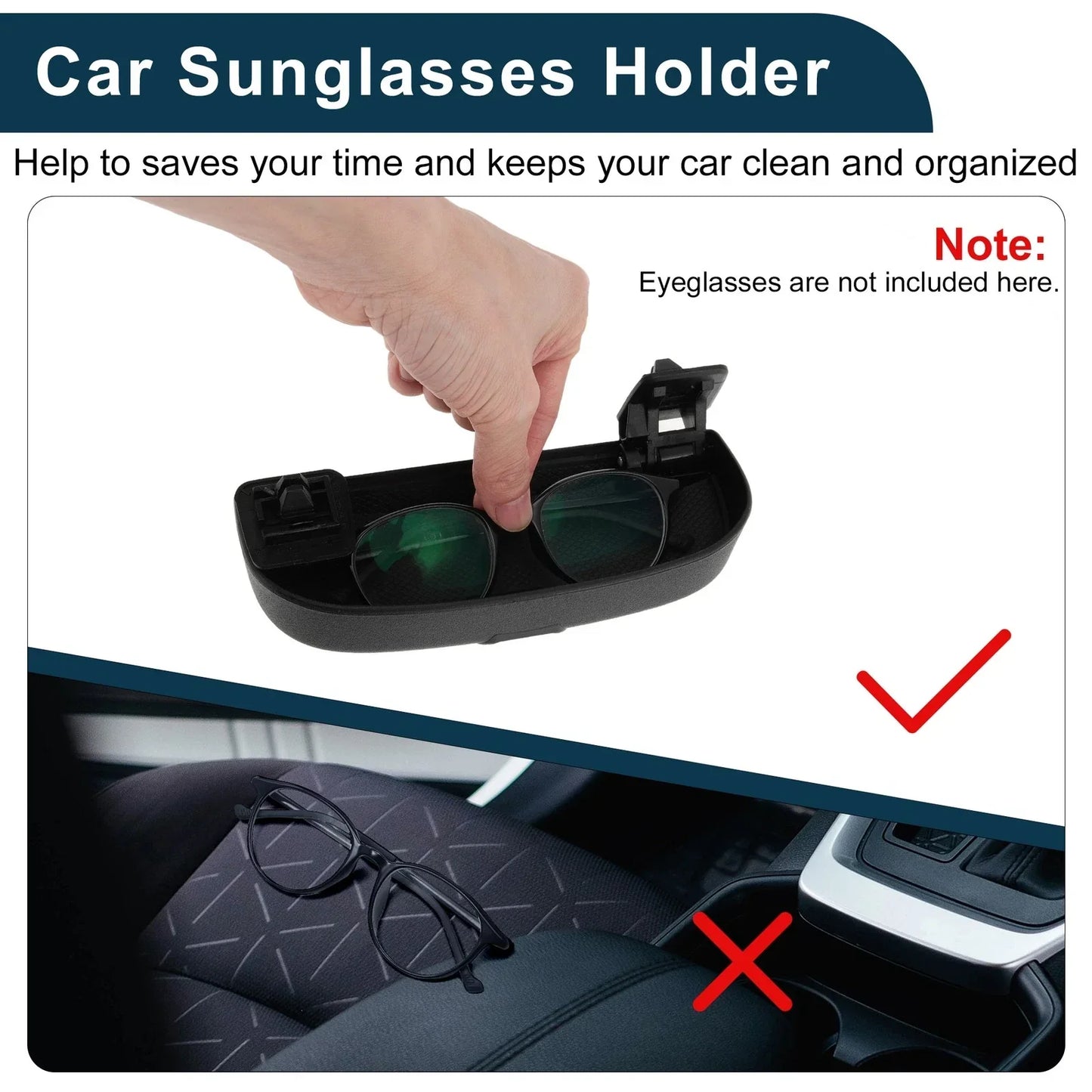 Sunglasses Case for Mercedes-Benz E Class Eyeglasses Holder Storage Black