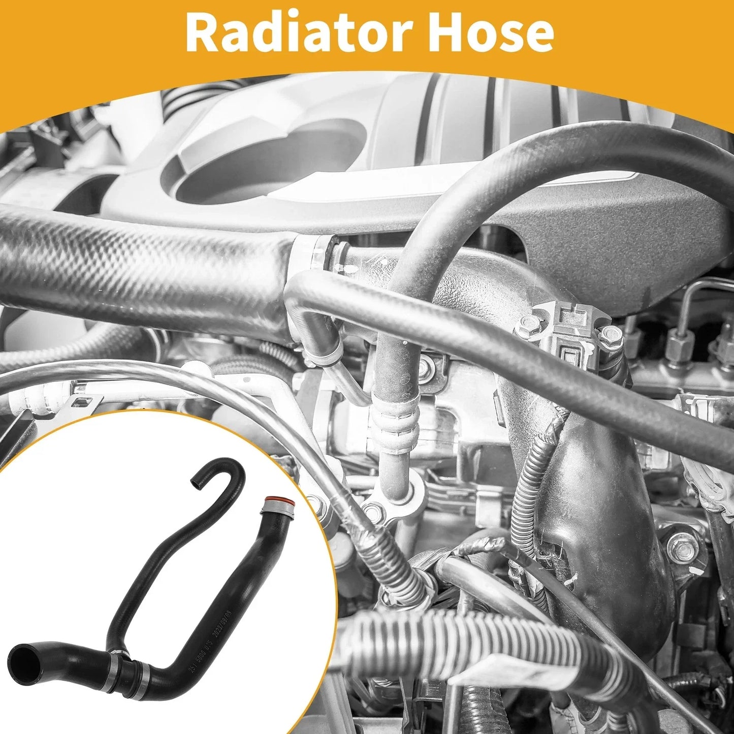 Radiator Hose for Mercedes-Benz R350 3.5L 2006-2011 (2 x Rubber Black)