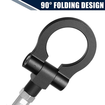 Black Round Front Rear Bumper Trailer Ring Eye Towing for Honda Fit (2009-2013)