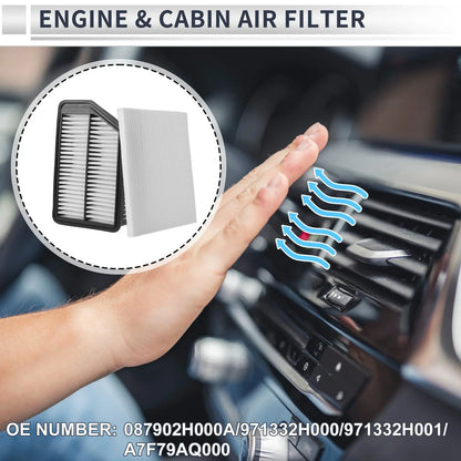 Engine Cabin Air Filter Combo Set for Hyundai Elantra (2014-2016)