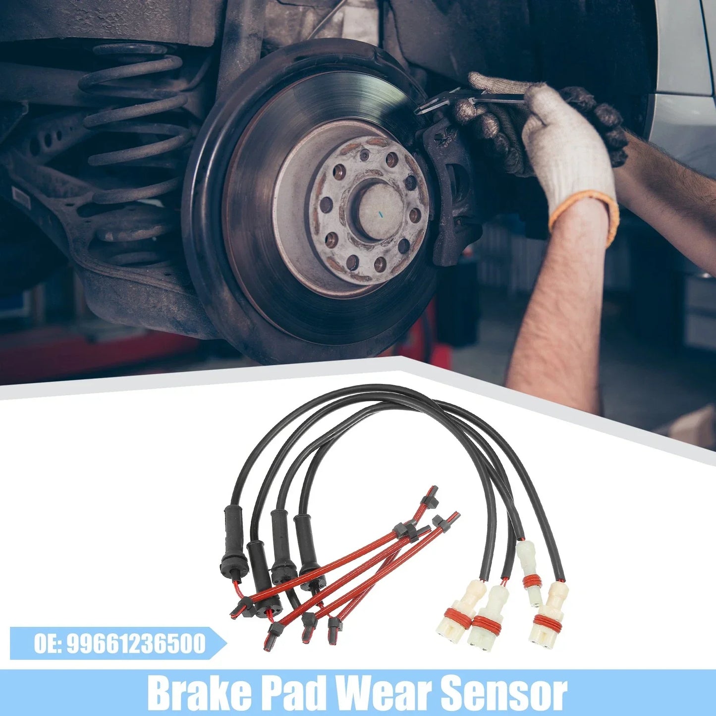 Rear Brake Pad Sensor for PORSCHE BOXSTER (2005-2012) 2 x Black Red White