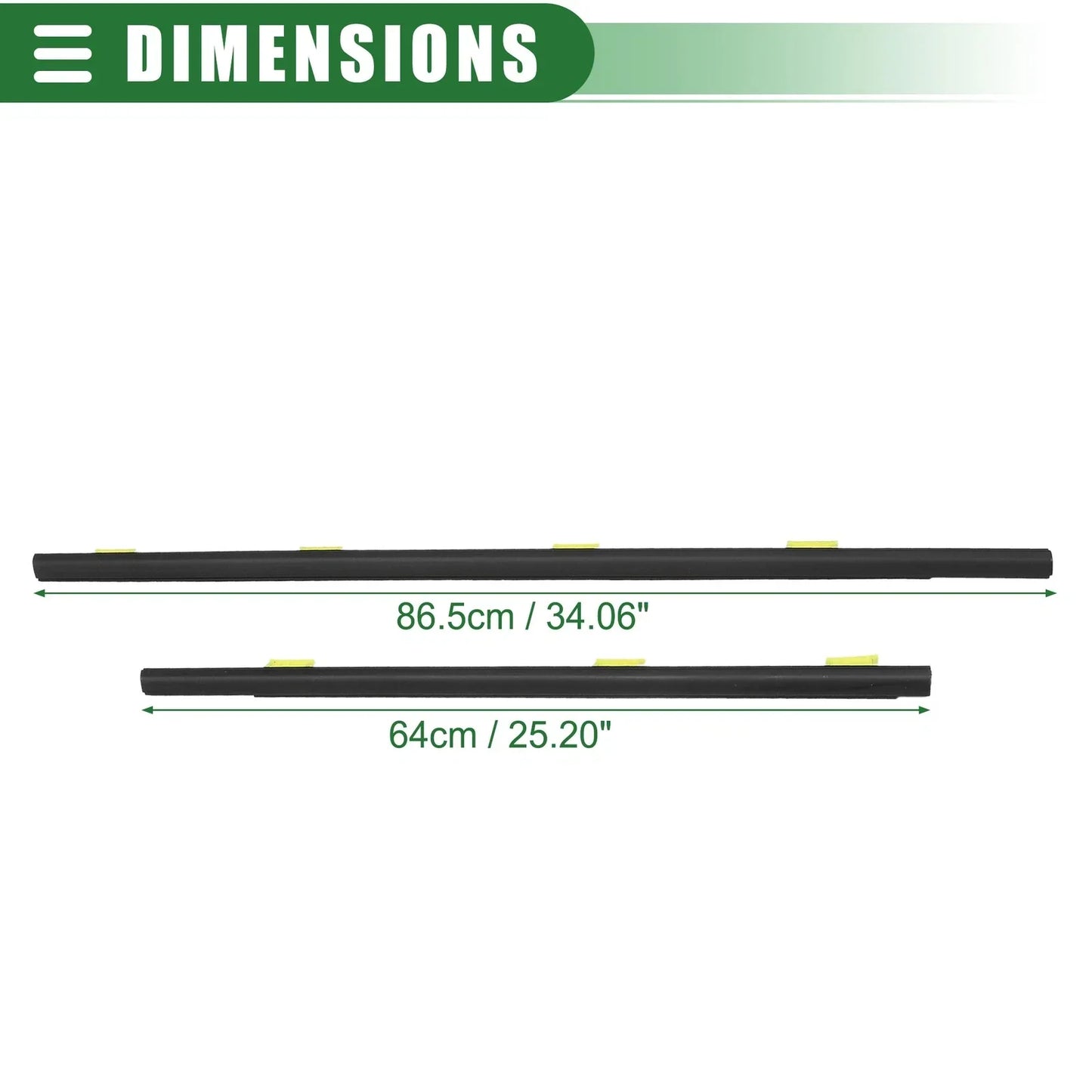 Window Weatherstrip Set for Honda (No. 72410SCAE01, 72450SCAE01) Black