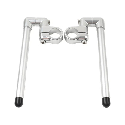 37MM Clip-On Handlebar for Universal Cafe Racer 7/8" Fork Tube Silver