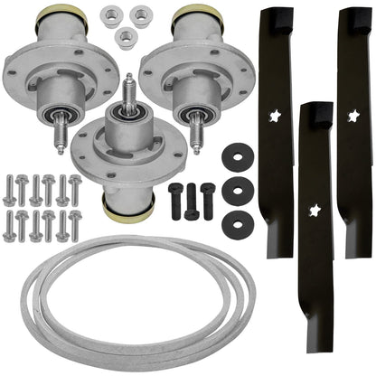 Deck Spindle Blade Belt Kit for Husqvarna GTH26V52LS (GTH3052, GTH52XLS)