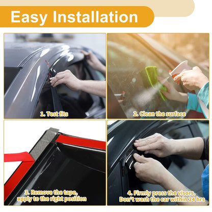 Window Deflectors for Hyundai Accent Sedan Side Window Vent Visors (2012-2017)