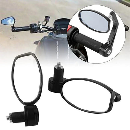 Universal 7/8" Black Bike Bar End Side Mirrors (Fits Most Models)