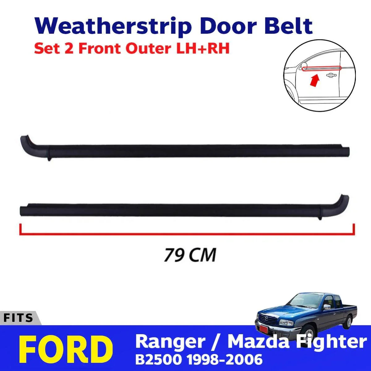 Weatherstrip Door Belt Fits Mazda B-Series Bravo Ford Courier Pickup 98-06 ADE