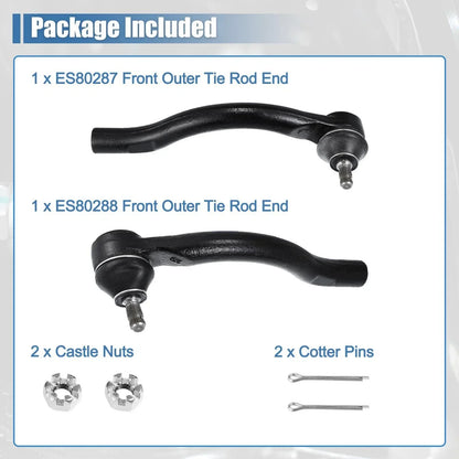2 x Front Inner Outer Tie Rod End Links for Honda Acura TSX (2004-2008)
