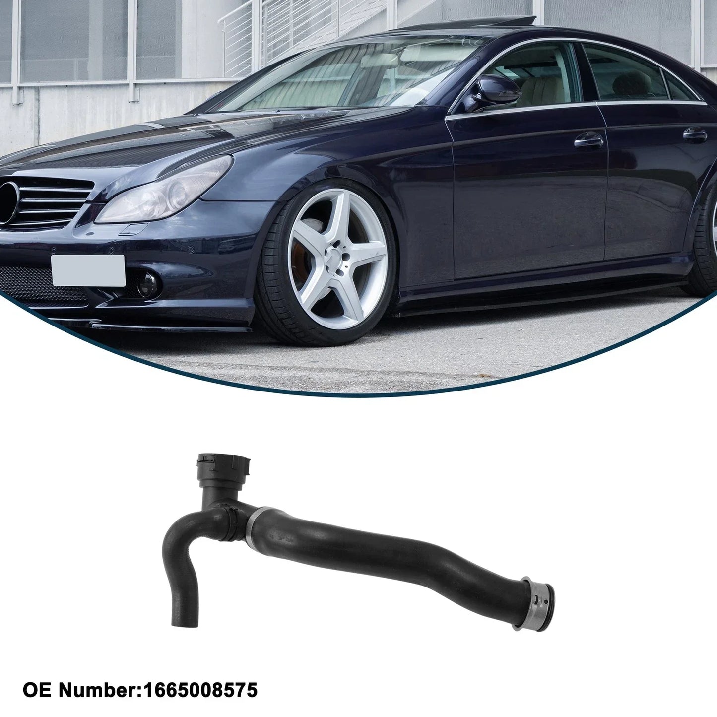 Radiator Hose for Mercedes-Benz GL450 2013-2014 2 x Rubber Downpipe
