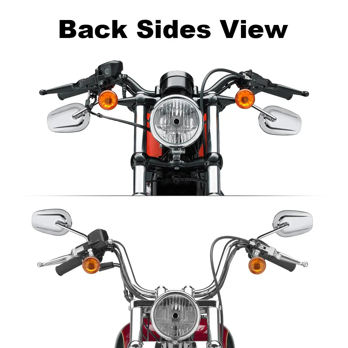 Chrome Rear View Mirrors for Harley Davidson Touring Road King Electra Glide (2009-2023)