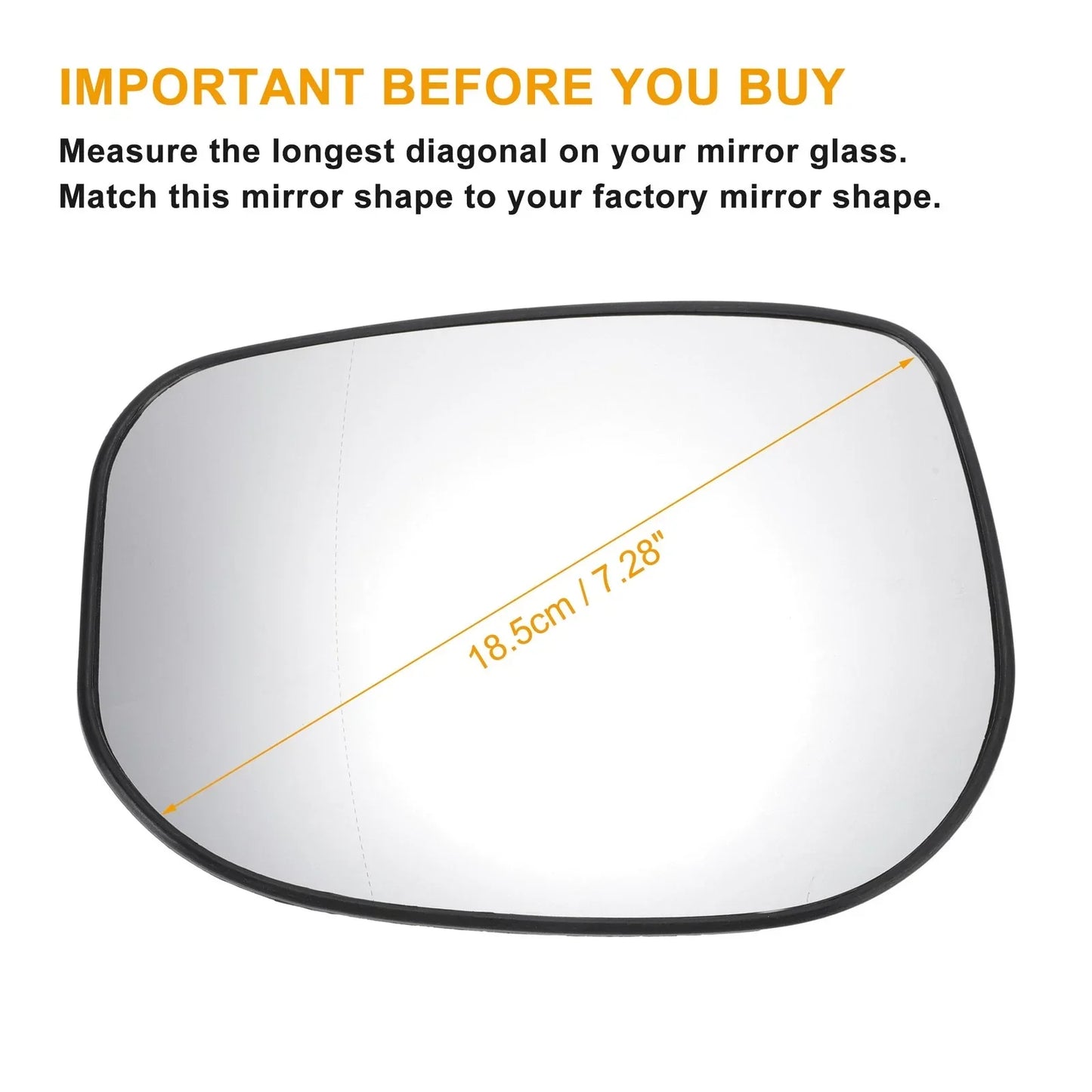 Left Side Heated White Mirror Glass for Honda Jazz (2002-2008)