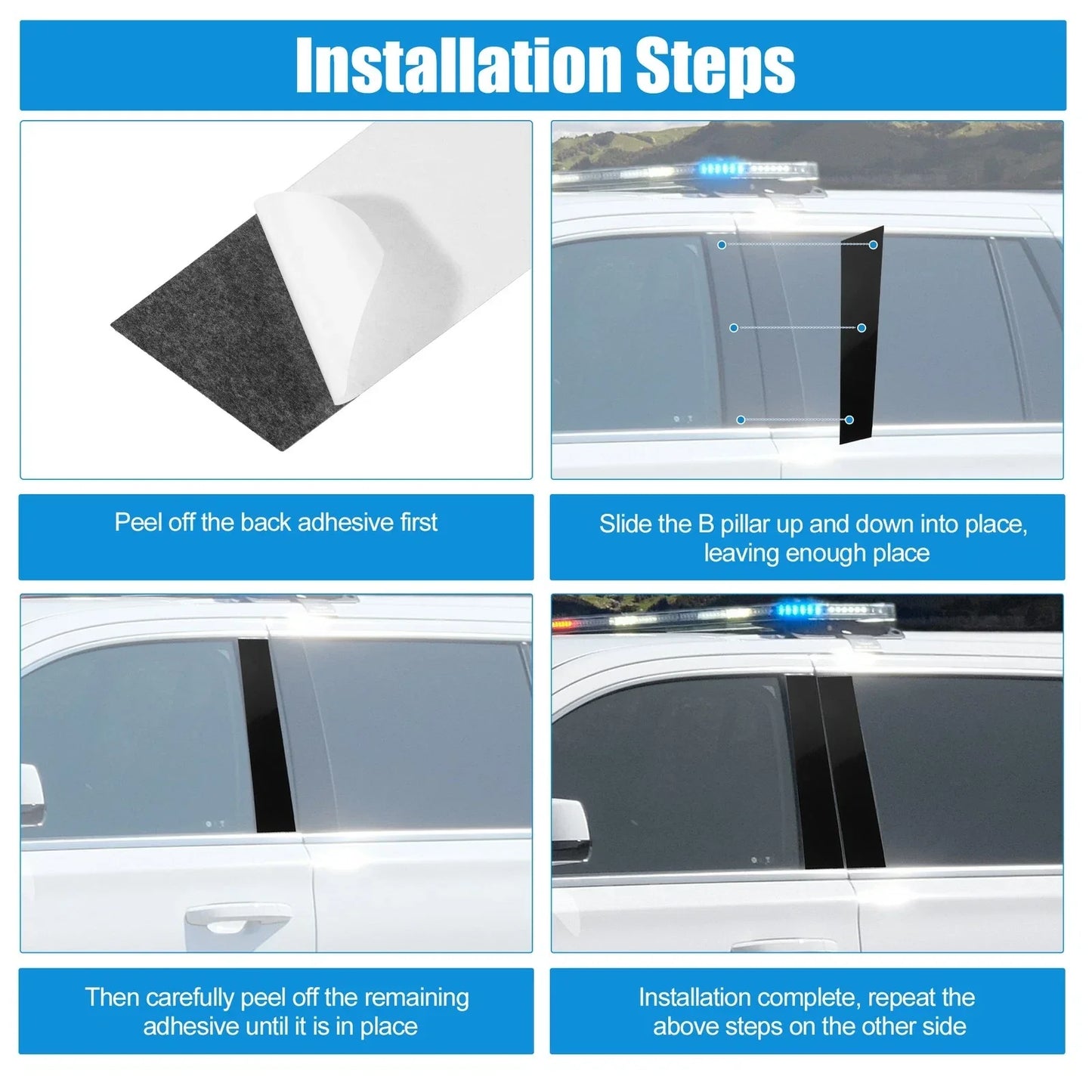 4Pcs Windshield B Pillar Trim for Porsche Panamera (2009-2016) Black