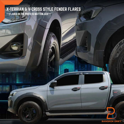 Unpainted X-Terrian Style Fender Flares for Isuzu D-Max Crew Cab Ute (2024-2025)